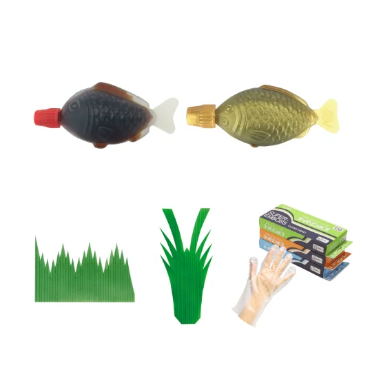 Flagship products including the fish-shaped soy sauce packet Luncharm, sushi grass dividers and disposable gloves