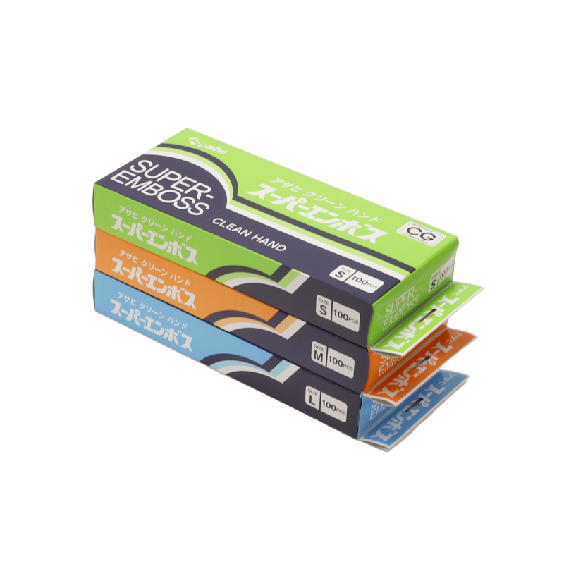 Disposable food-handling gloves / Super Emboss (Boxed) S, M, L / Natural